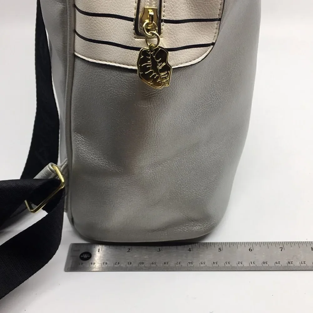 Luv Betsey By Betsey Johnson Silver and Pink Kitty Cat Face Backpack